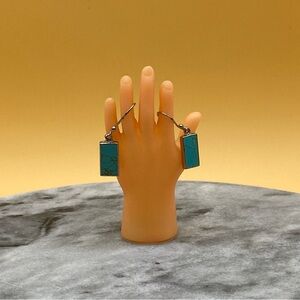 Vintage Mexico rectangular turquoise earrings ATI 925 - 00G09L